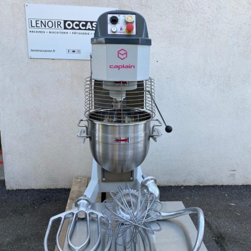Batteur Mélangeur CAPLAIN 40L 2019, cuve inox avec fouet, crochet et feuille.